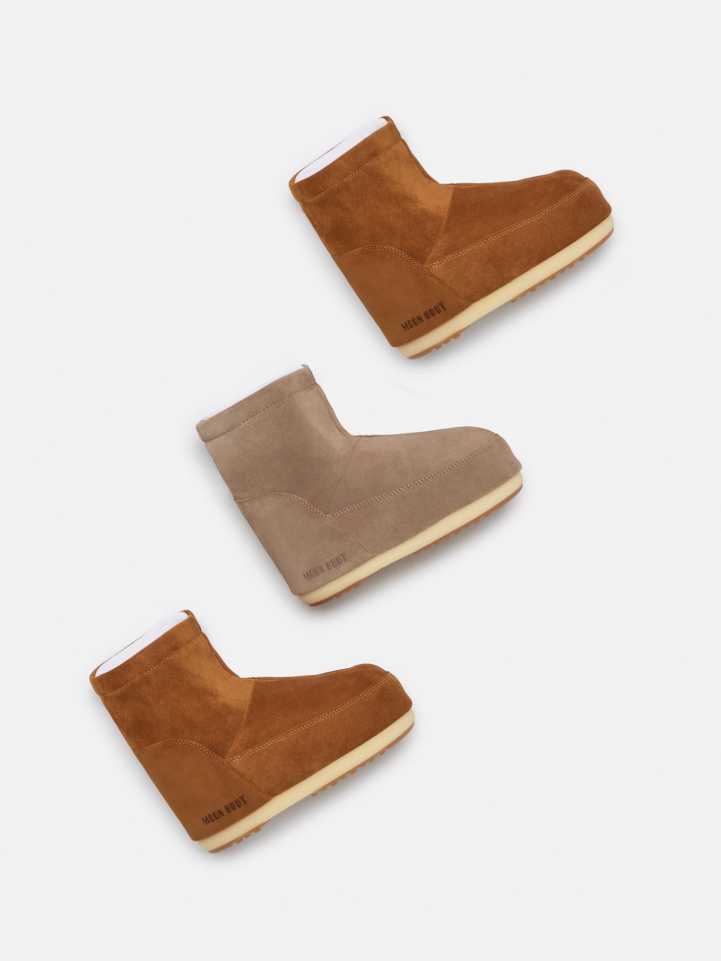 MOON BOOT NO LACE TAN SUEDE BOOTS