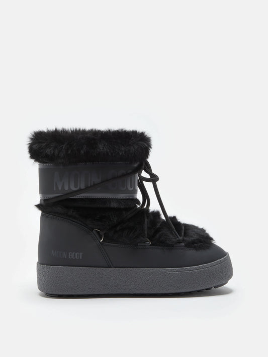 MOON BOOT LTRACK LOW BLACK FAUX-FUR BOOTS
