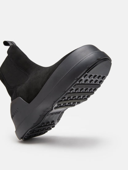 MOON BOOT LUNA BLACK SUEDE CHELSEA BOOTS