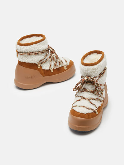 MOON BOOT LUNA BROWN SHEARLING BOOTS