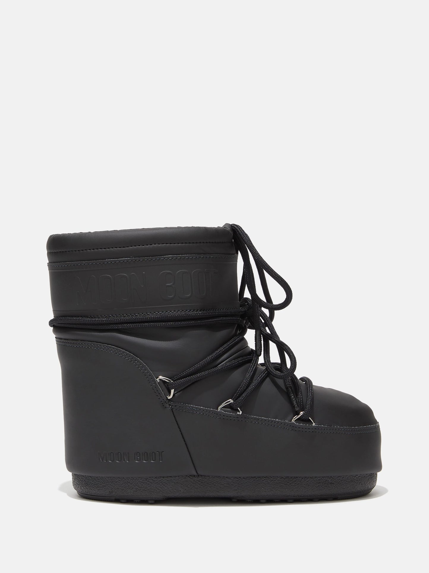 MOON BOOT ICON LOW BLACK RUBBER BOOTS