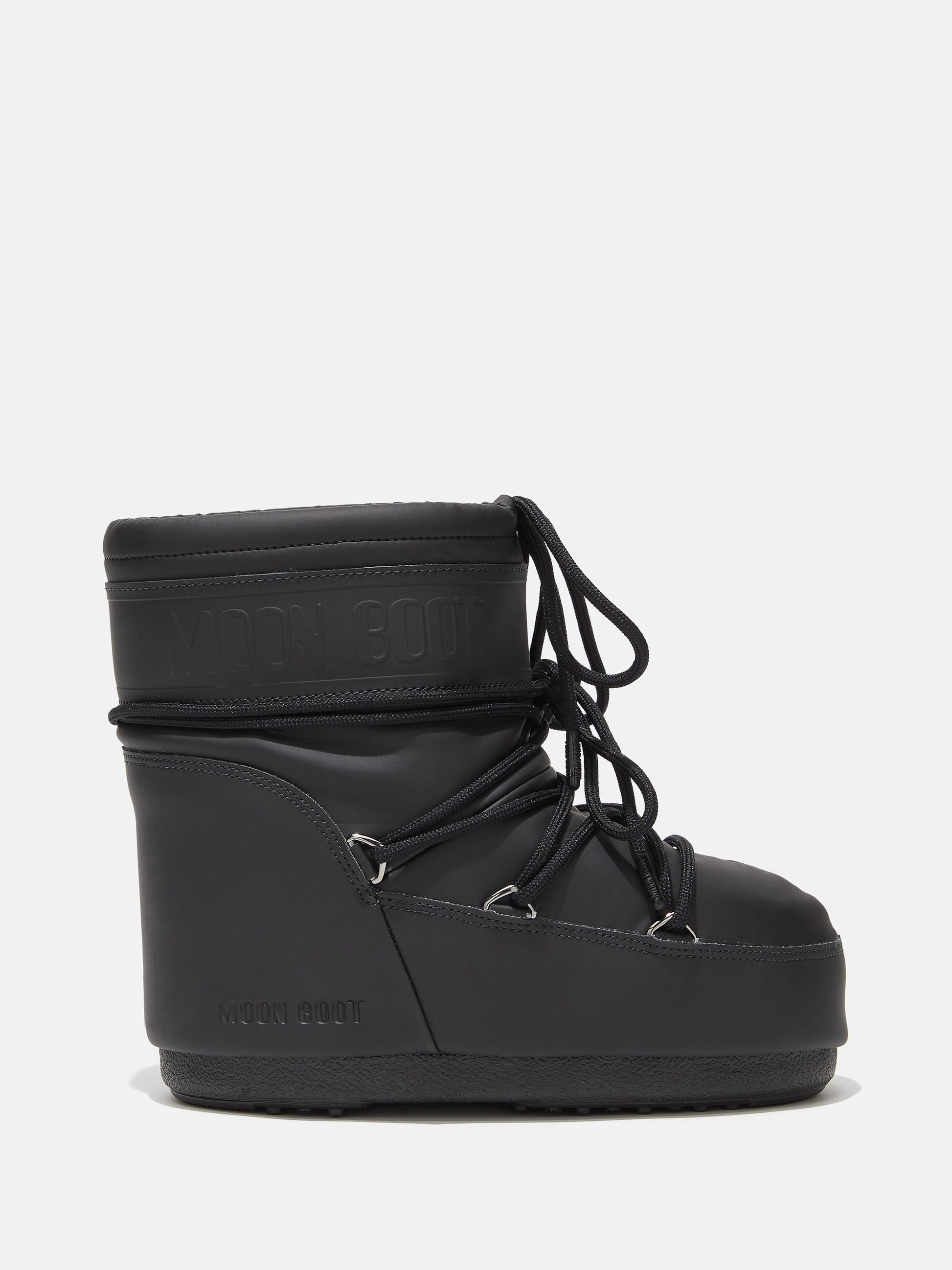MOON BOOT ICON LOW BLACK RUBBER BOOTS