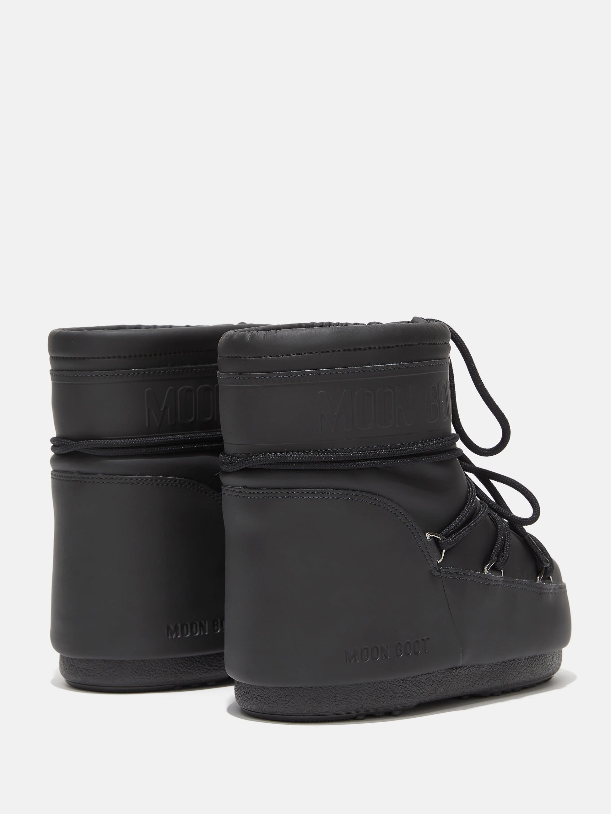 MOON BOOT ICON LOW BLACK RUBBER BOOTS