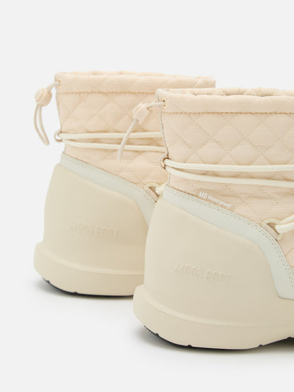 MOON BOOT MEZZALUNA MID CREAM QUILTED BOOTS