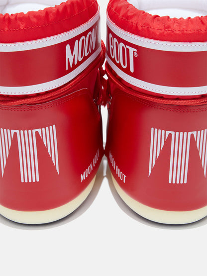 MOON BOOT ICON LOW RED NYLON BOOTS