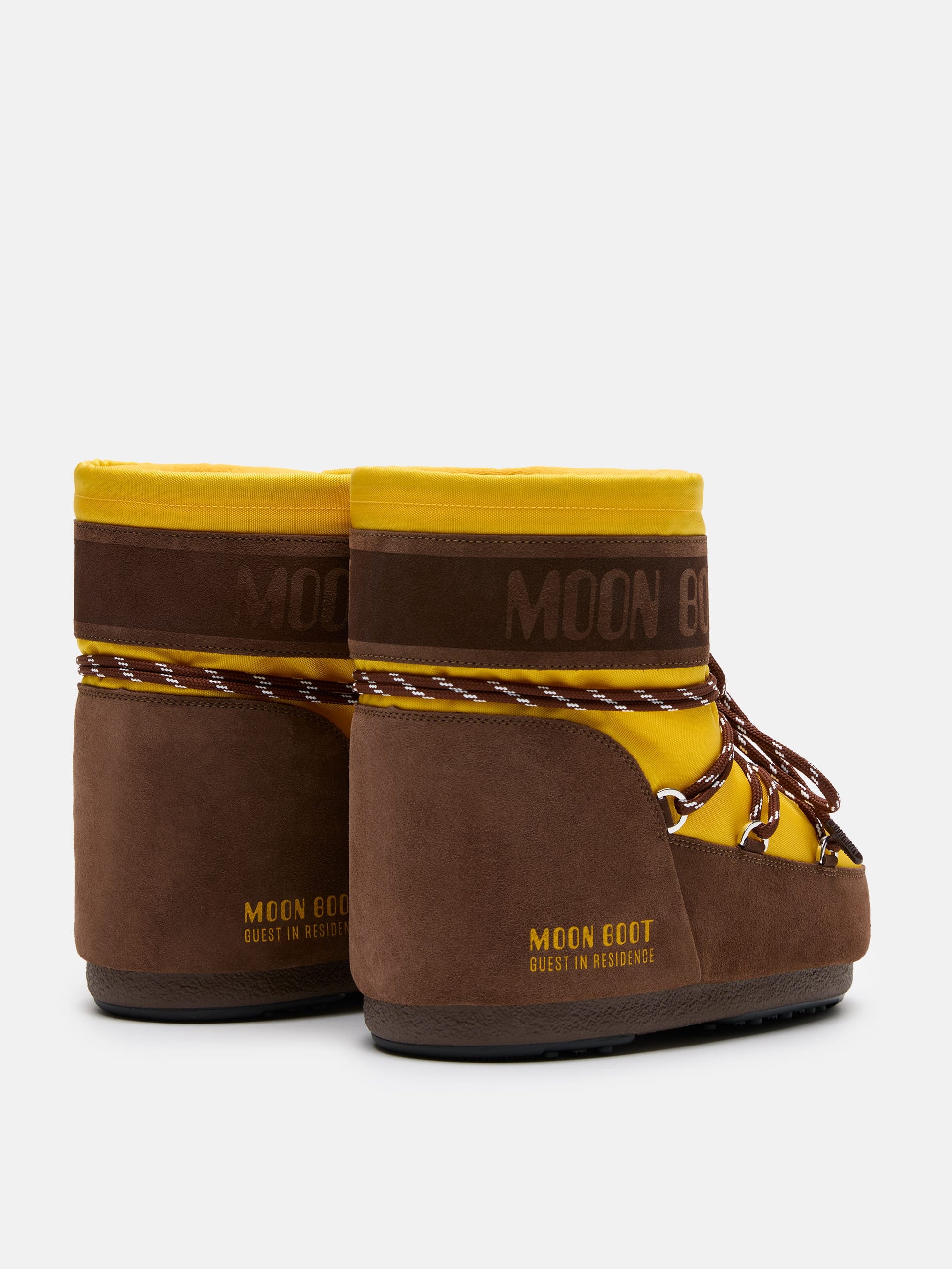 MOON BOOT MOON BOOT X GUEST IN RESIDENCE ICON LOW NYLON SUNFLOWER & COCOA BOOTS