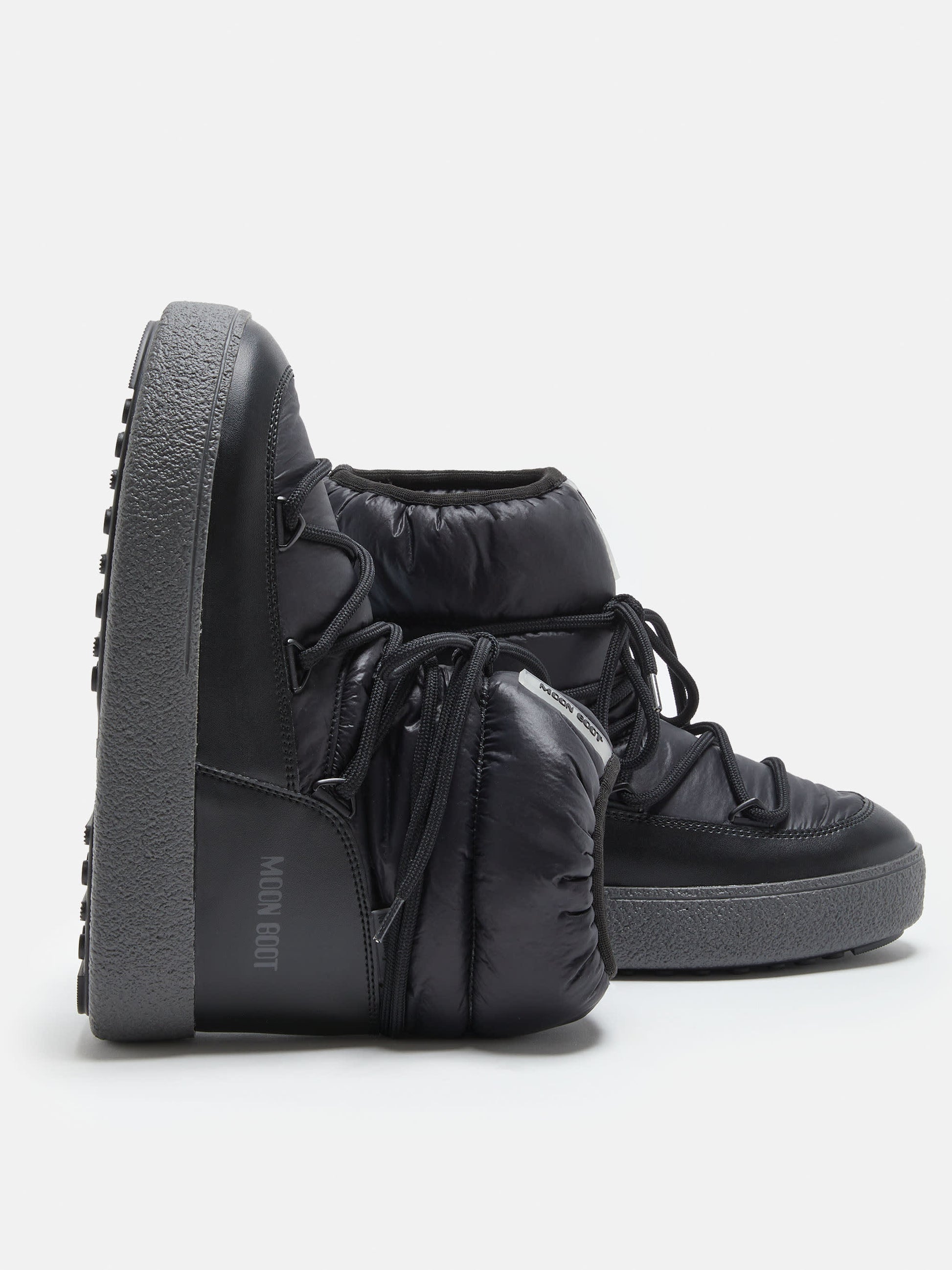 MOON BOOT LTRACK LOW BLACK NYLON BOOTS