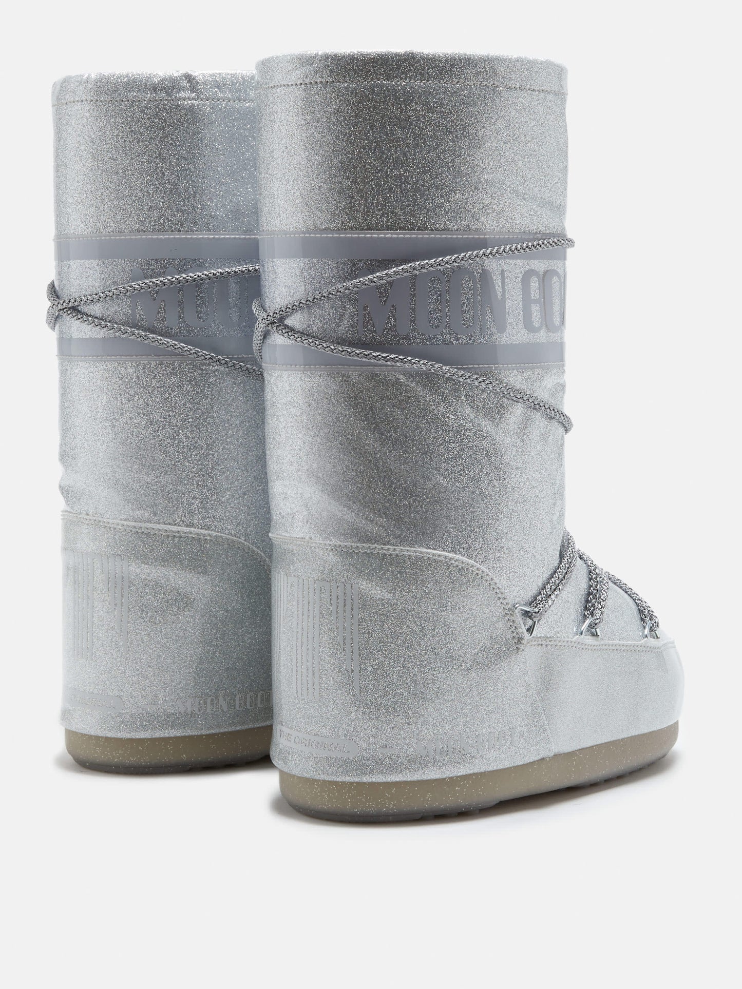 MOON BOOT ICON SILVER GLITTER BOOTS