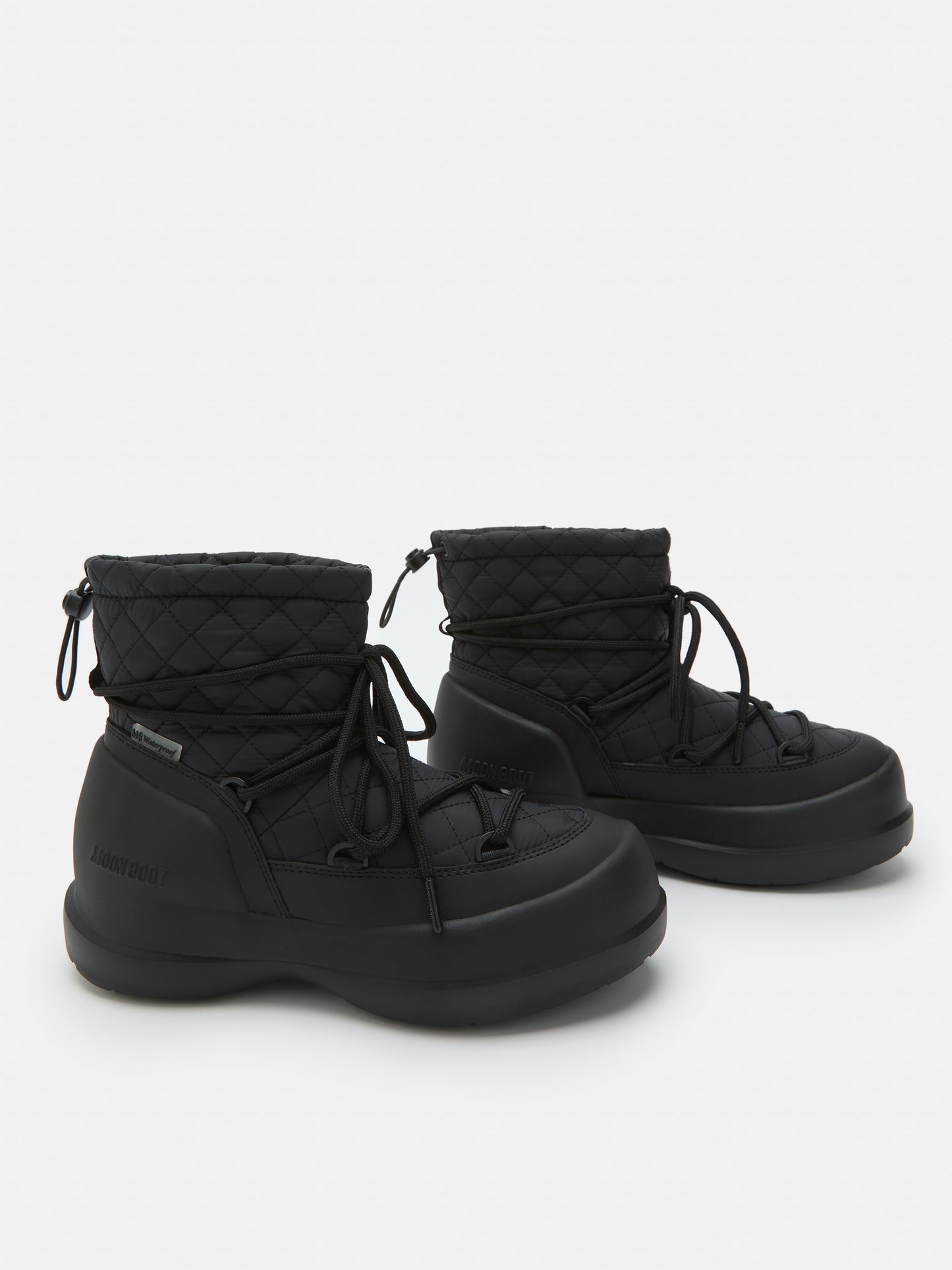 MOON BOOT MEZZALUNA MID BLACK QUILTED BOOTS