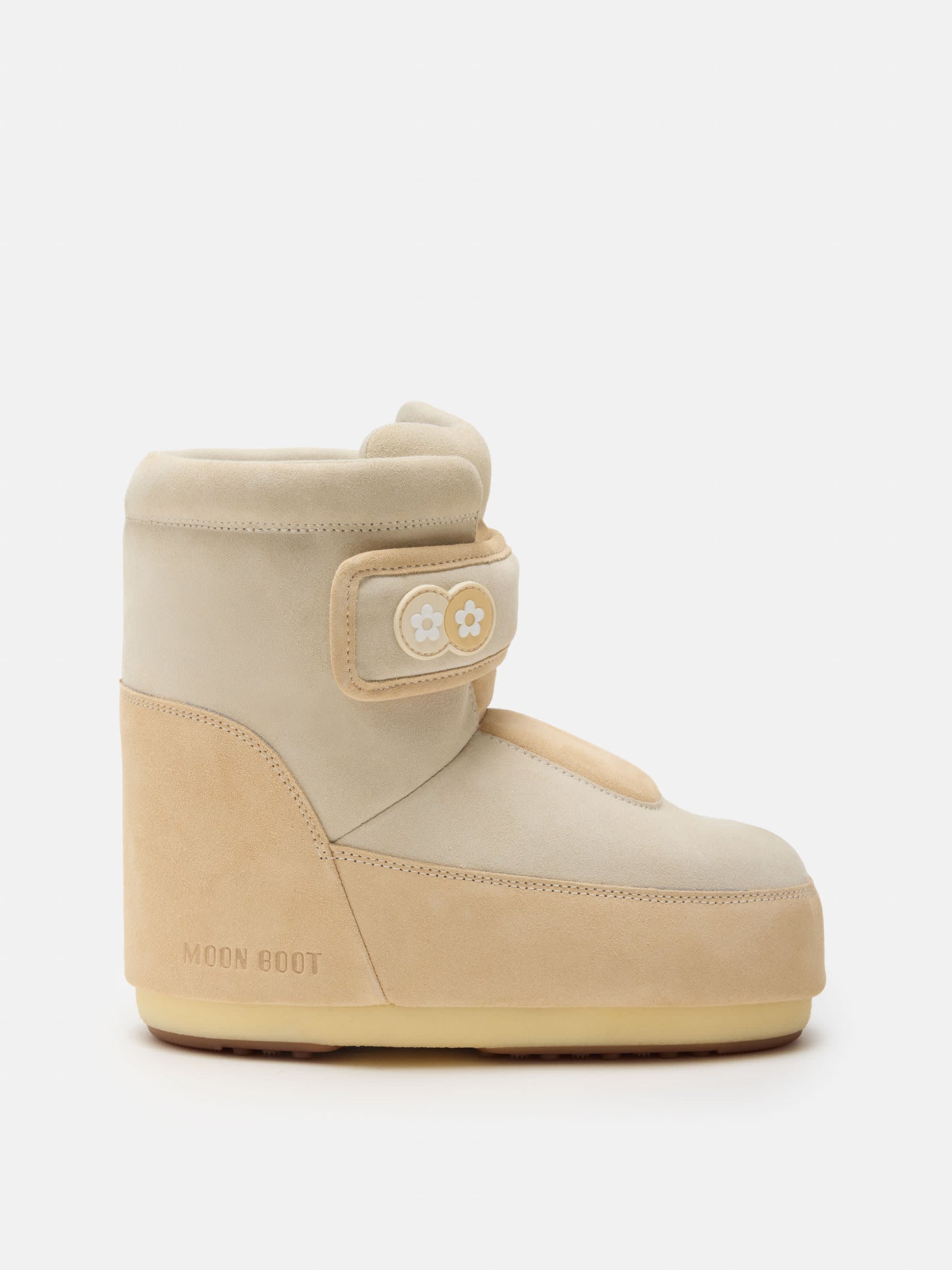 MOON BOOT MOON BOOT X VANDYTHEPINK® ICON STRAP BEIGE SUEDE BOOTS