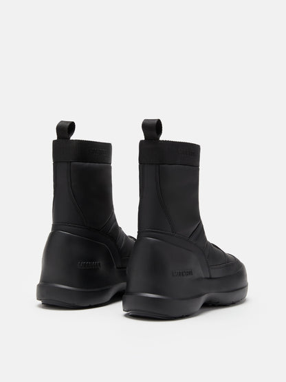 MOON BOOT LUNA BLACK ZIP BOOTS