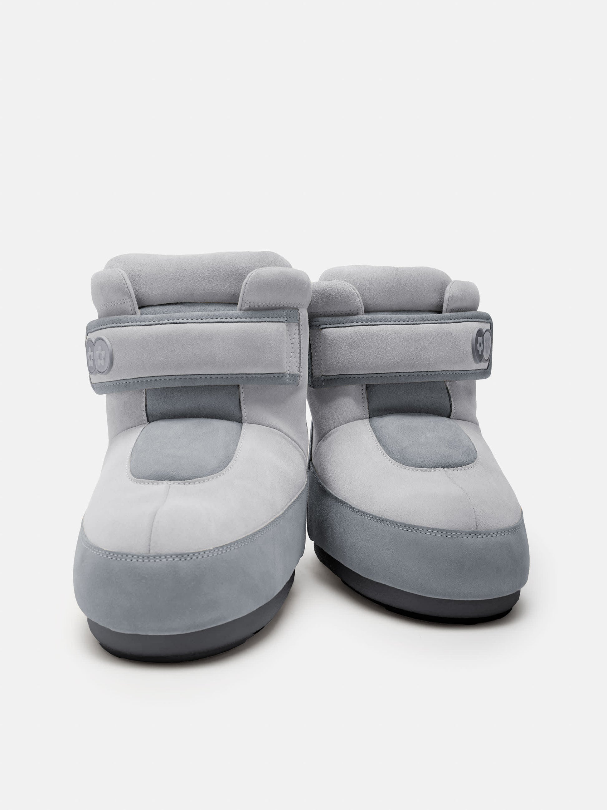 MOON BOOT MOON BOOT X VANDYTHEPINK® ICON STRAP GREY SUEDE BOOTS