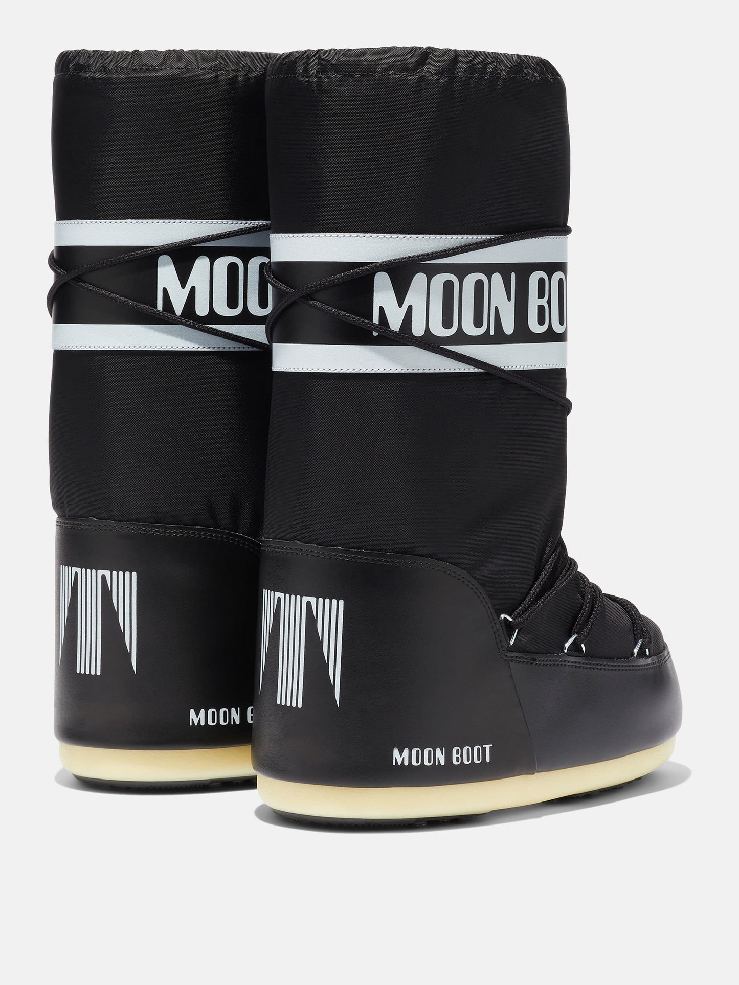 MOON BOOT ICON BLACK NYLON BOOTS