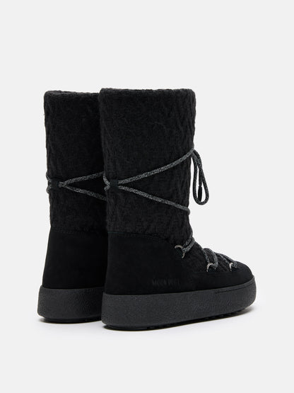 MOON BOOT MOON BOOT X GUEST IN RESIDENCE LTRACK BLACK KNIT BOOTS