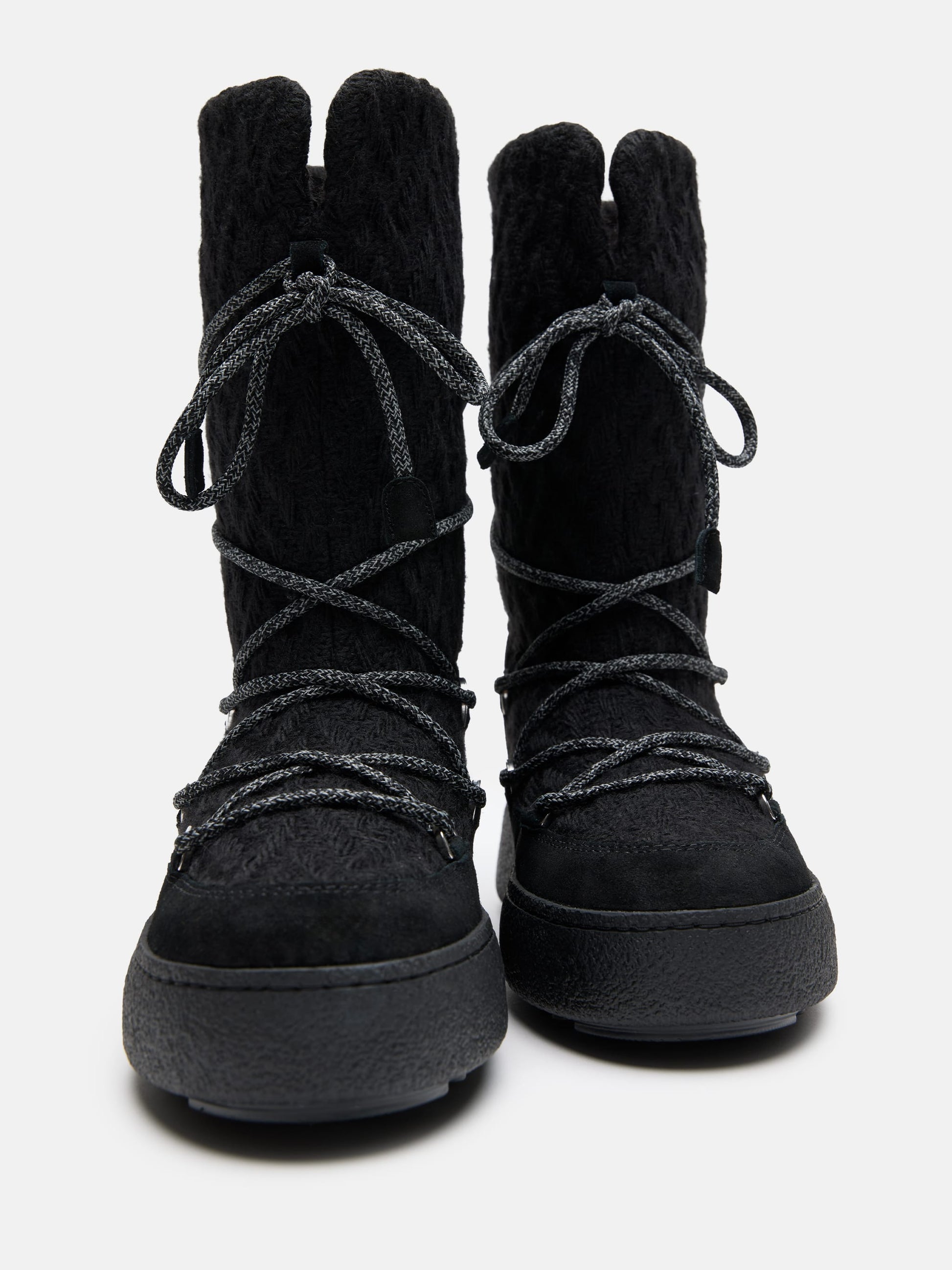 MOON BOOT MOON BOOT X GUEST IN RESIDENCE LTRACK BLACK KNIT BOOTS
