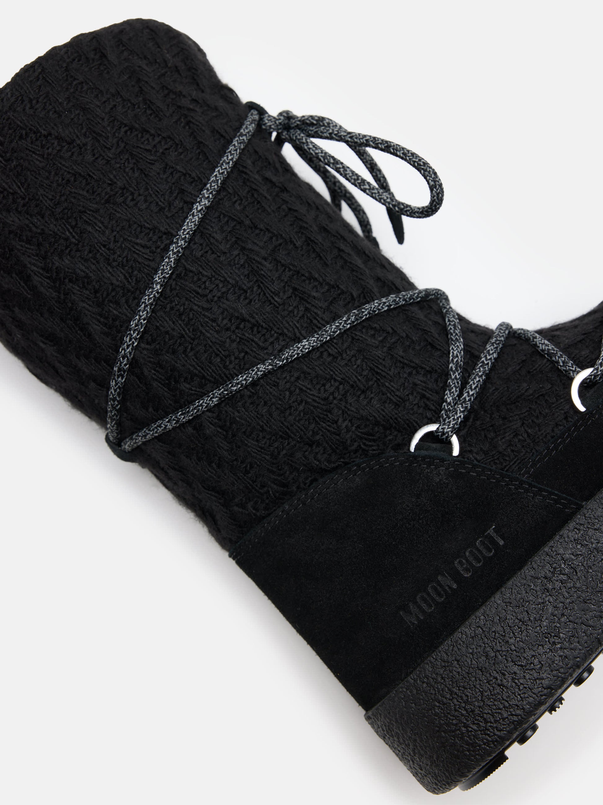 MOON BOOT MOON BOOT X GUEST IN RESIDENCE LTRACK BLACK KNIT BOOTS