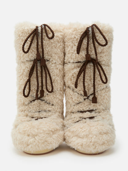 MOON BOOT ICON ECRU CURLY EXTRA BOOTS