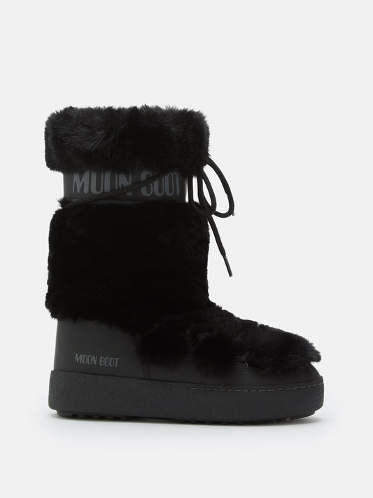MOON BOOT LTRACK BLACK FAUX-FUR HIGH BOOTS