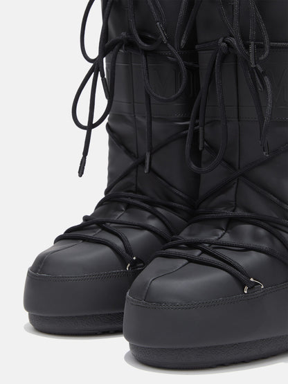 MOON BOOT ICON BLACK RUBBER BOOTS