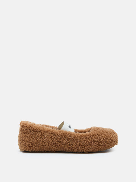 MOON BOOT SHEARLING BROWN BALLERINAS