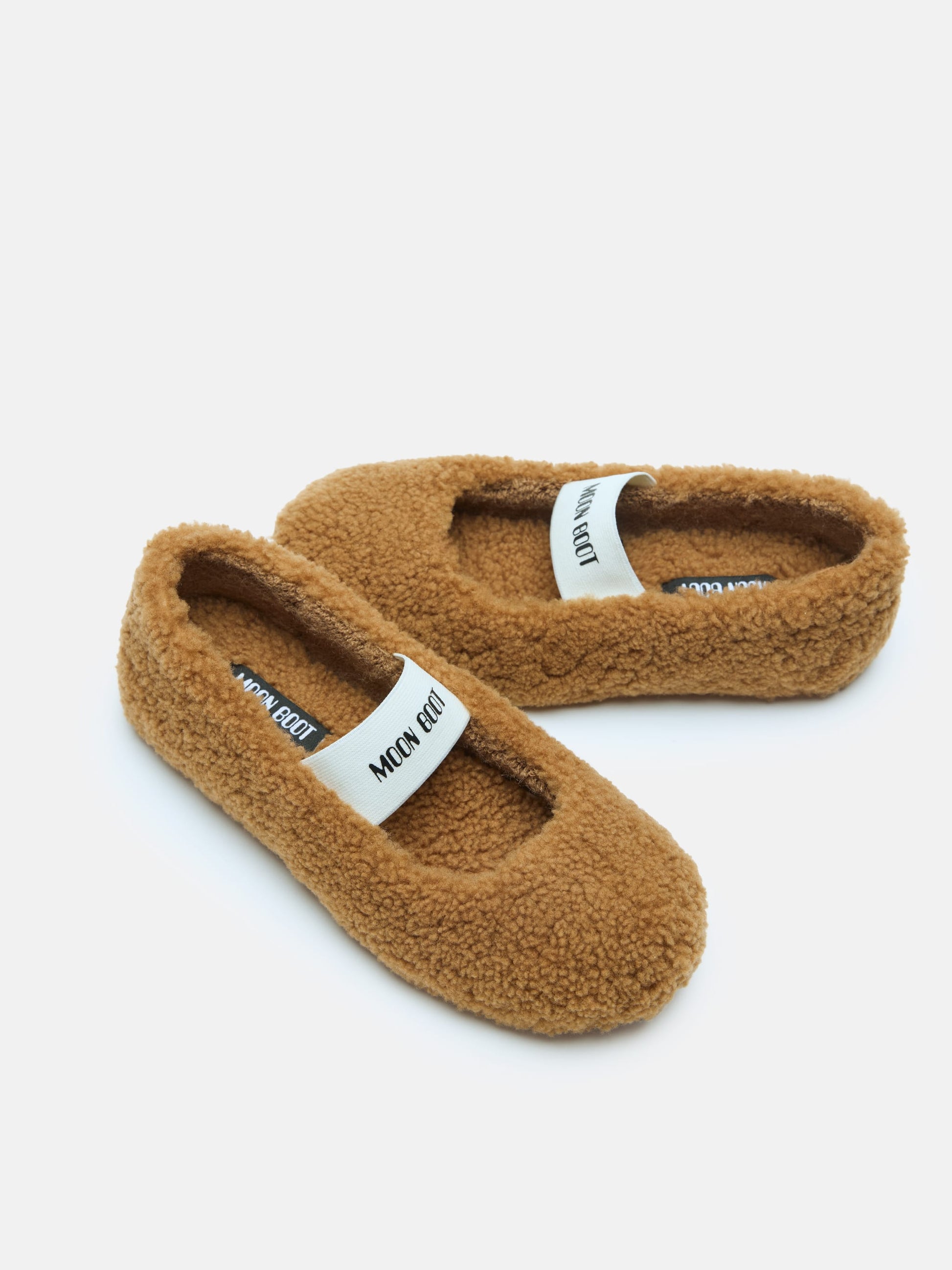 MOON BOOT SHEARLING BROWN BALLERINAS