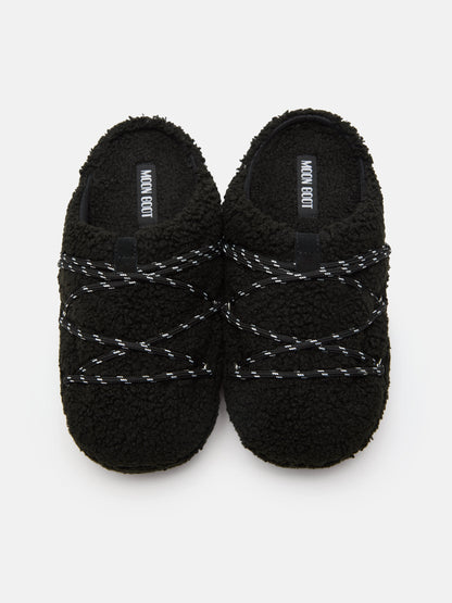 MOON BOOT TEDDY SLIPPER BLACK
