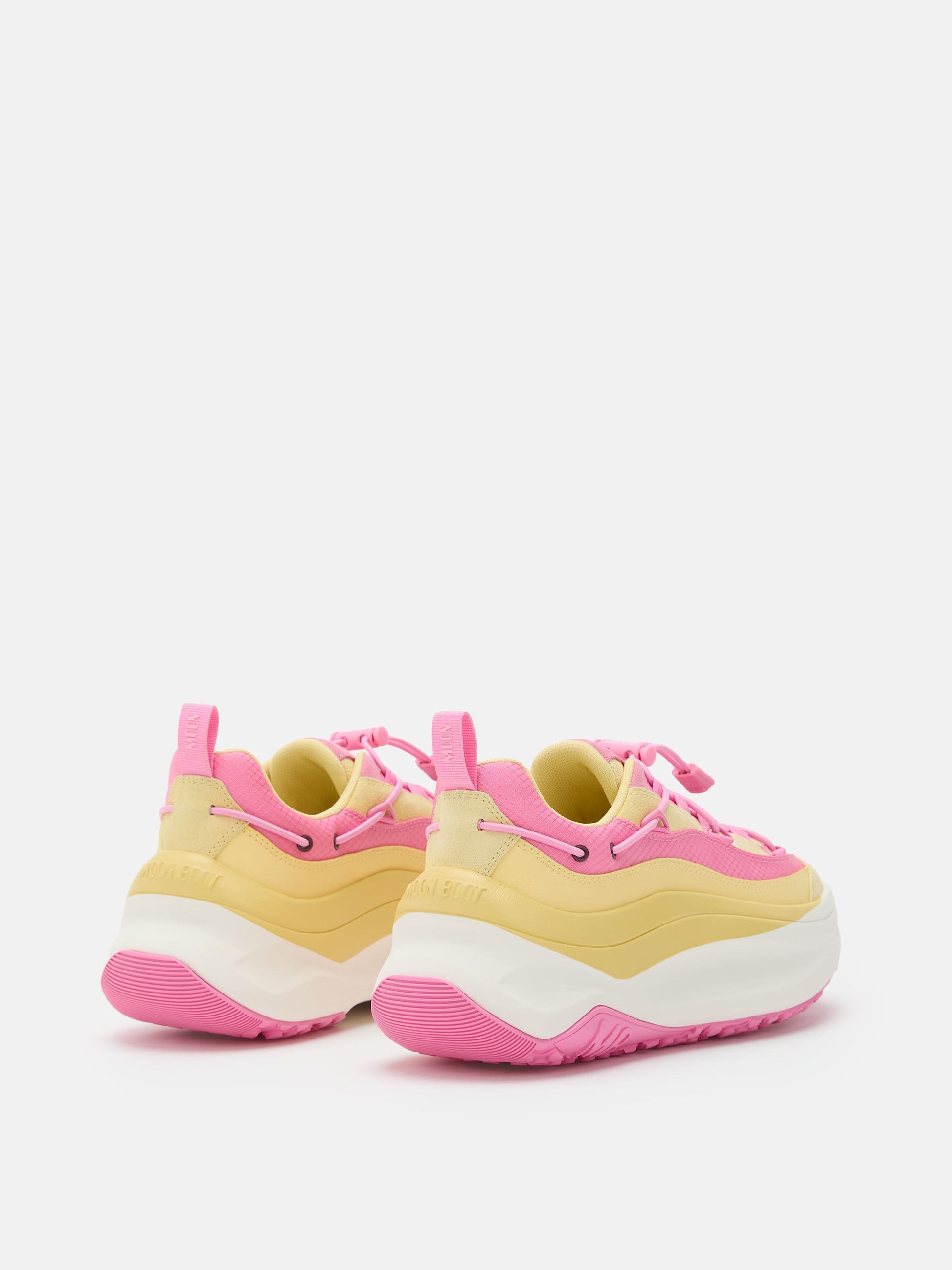 MOON BOOT MOON247 XLACE YELLOW & PINK SNEAKERS