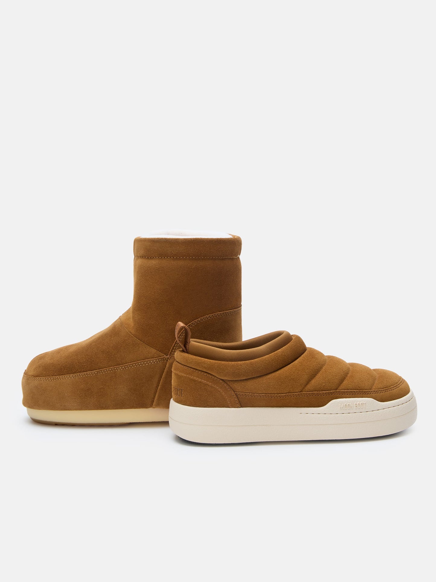 MOON BOOT PARK SOFT BROWN SUEDE SNEAKERS
