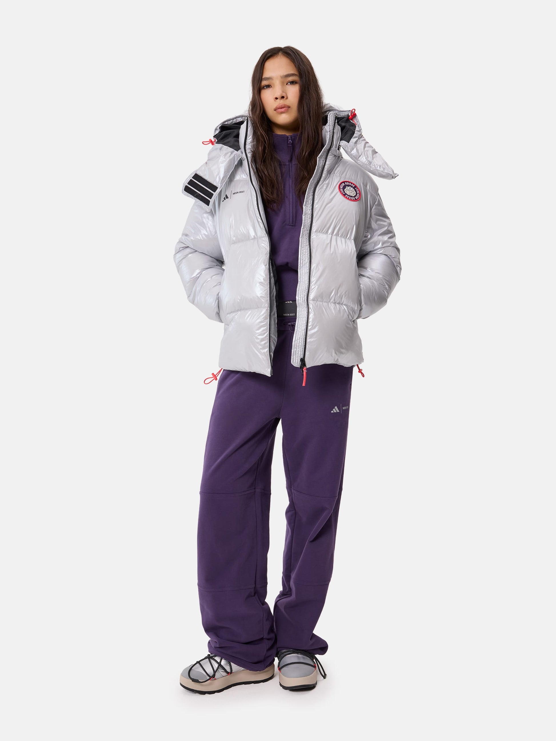 MOON BOOT ADIDAS X MOON BOOT SILVER PUFFER JACKET