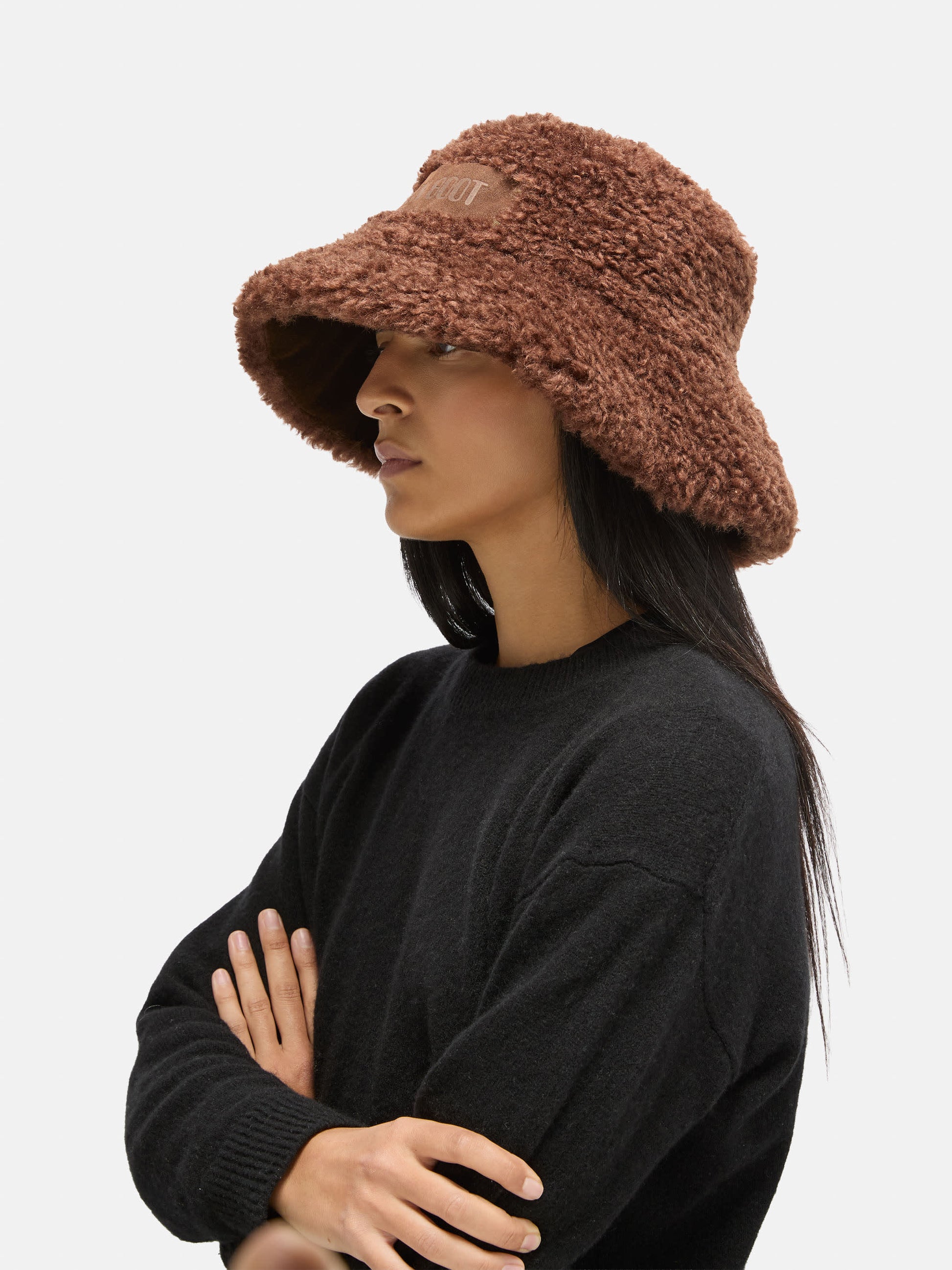 MOON BOOT BROWN FURRY BUCKET HAT