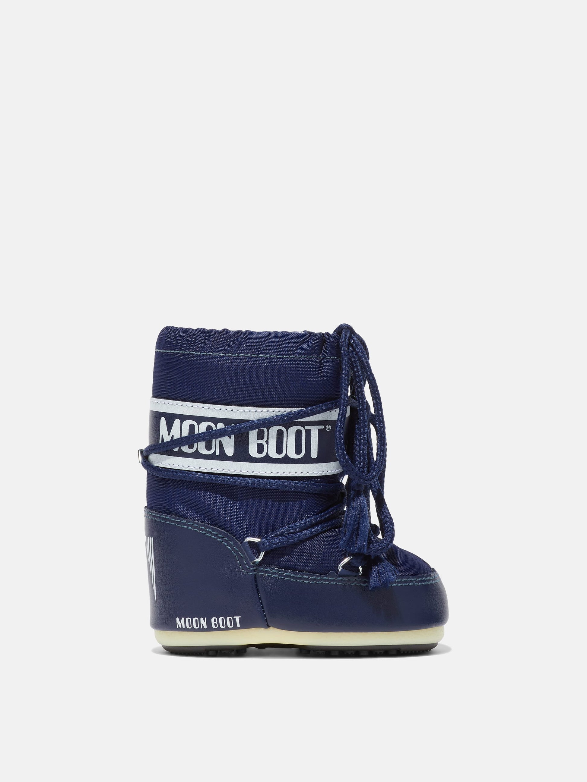 MOON BOOT ICON MINI BLUE NYLON BOOTS